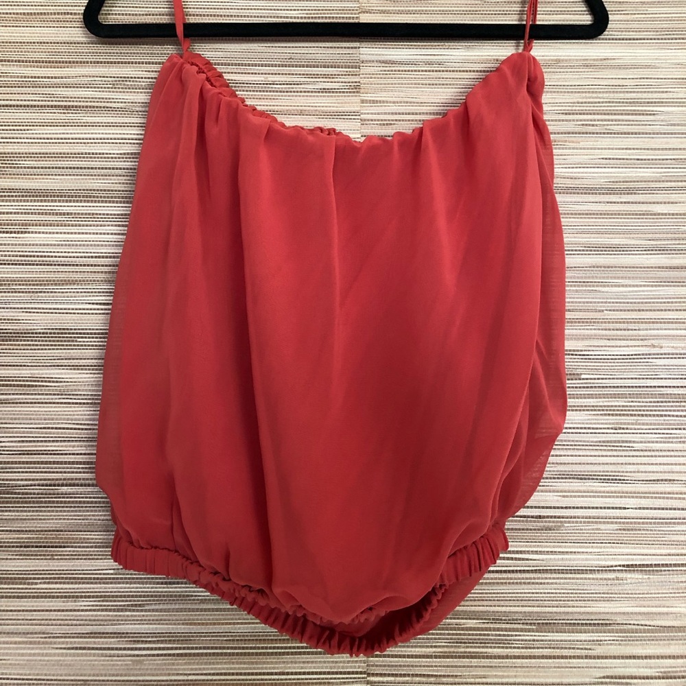 Orange Strapless top